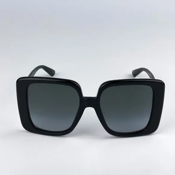 Gucci GG1314S 001 Sunglasses Black Dark Grey Oversized Square Women